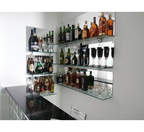 Prateleiras Para Bebidas + Espelho Colado 
