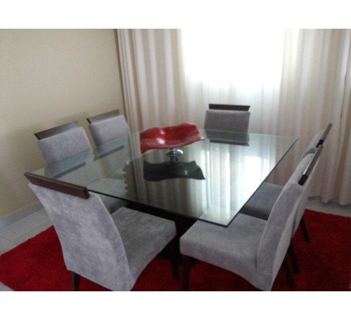 Mesa De Vidro 12mm Incolor 150x150