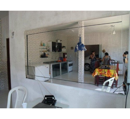 Espelho Com Moldura Espelhada Para Casa De Praia