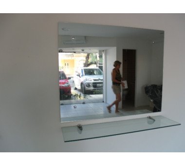 Espelho + Prateleira Com Tucano Para Salão De Beleza