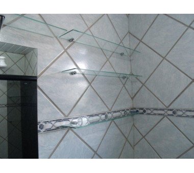 Prateleira Em Vidro Inc. 4mm Com Cilindro