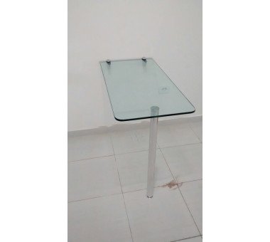 Mesa De Vidro De 12mm Com Tucano E Prolongador De 2pol De Metal 100x50