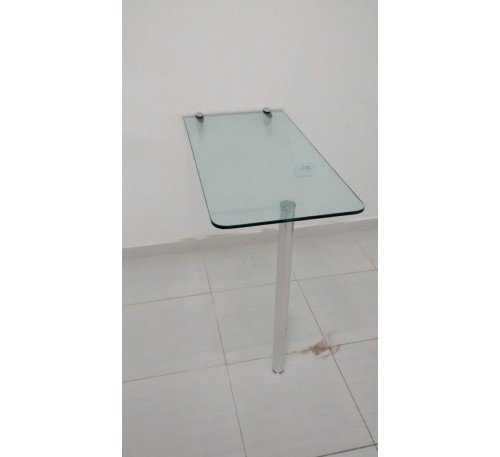 Mesa De Vidro De 12mm Com Tucano E Prolongador De 2pol De Metal 100x50