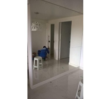 Espelho Sala Sob Medida (EMBAIXO Roda Pé E Ao Lado Cantoneira Al Branca De Proteção 2016